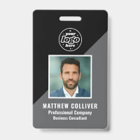 Carte d'identité professionnelle minimale en noir 