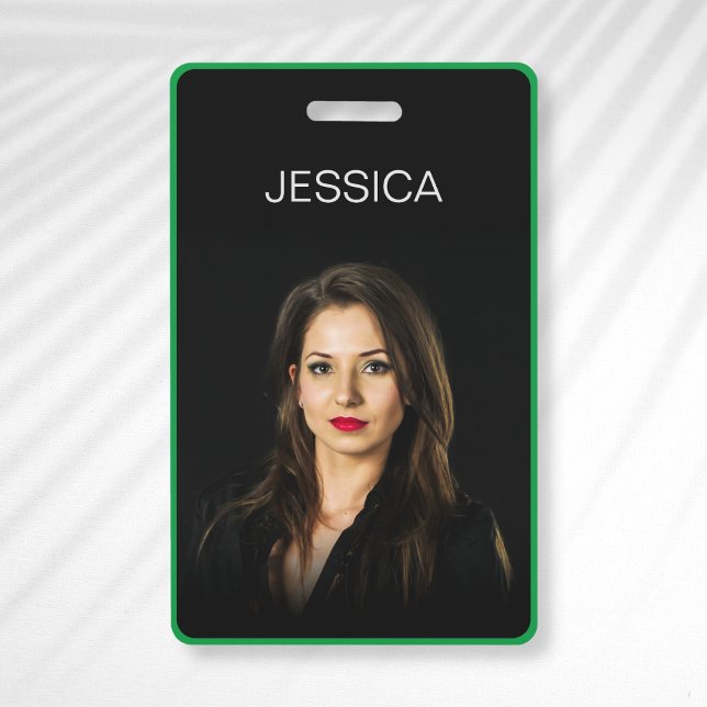 Badge Carte d'identité professionnelle minimale noire et (Créateur téléchargé)