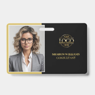 Badge Carte d'identité professionnelle minimaliste noire