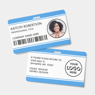 Badge Carte d'identité professionnelle moderne avec code