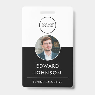 Badge Carte d'identité professionnelle moderne avec code