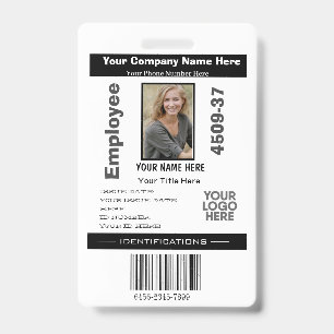 Badge Carte d'identité professionnelle moderne avec QR L