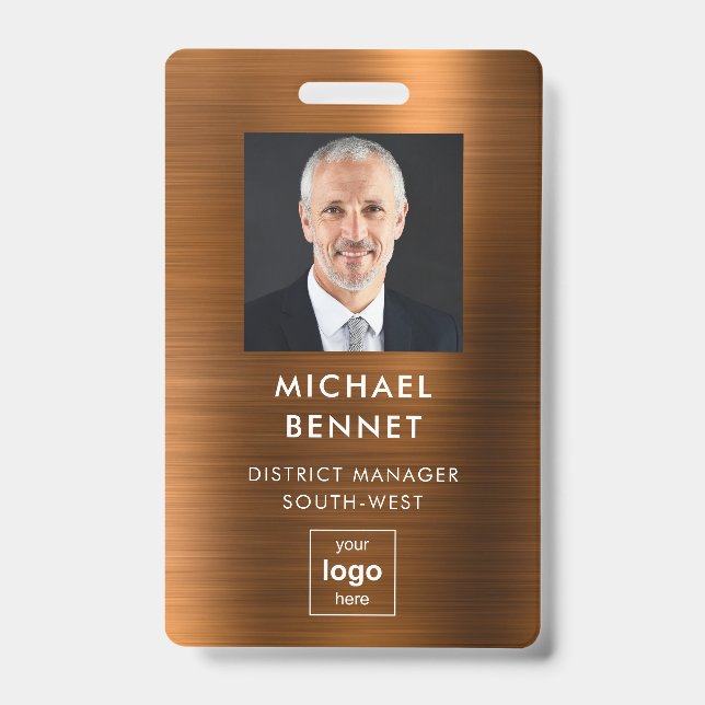 Badge Carte d'identité professionnelle moderne en faux m (Avant)