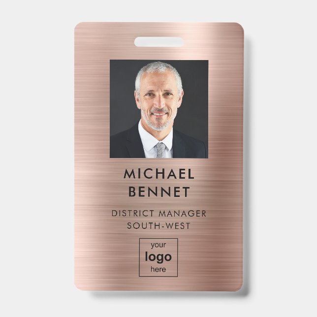 Badge Carte d'identité professionnelle moderne en faux o (Avant)