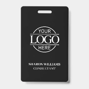 Badge Carte d'identité professionnelle Noir Blanc avec l