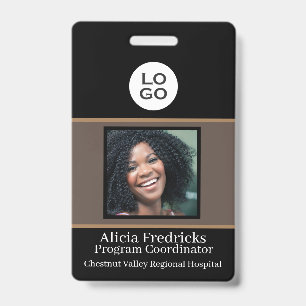 Badge Carte d'identité professionnelle noire et marron a