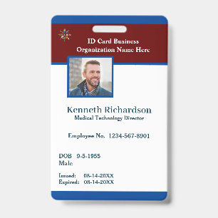 Badge Carte d'identité professionnelle personnalisée ave