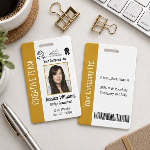 Badge Carte d'identité professionnelle personnalisée Mou