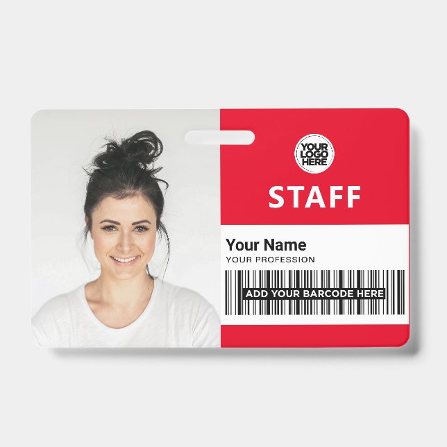 Badge Carte d'identité professionnelle rouge ID du perso (Avant)