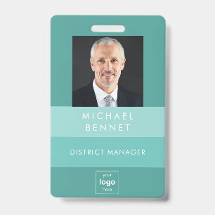 Badge Carte d'identité professionnelle verte moderne 