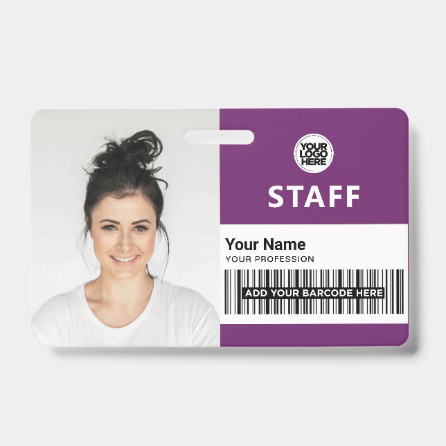 Badge Carte d'identité professionnelle Violet Pourpre du (Avant)