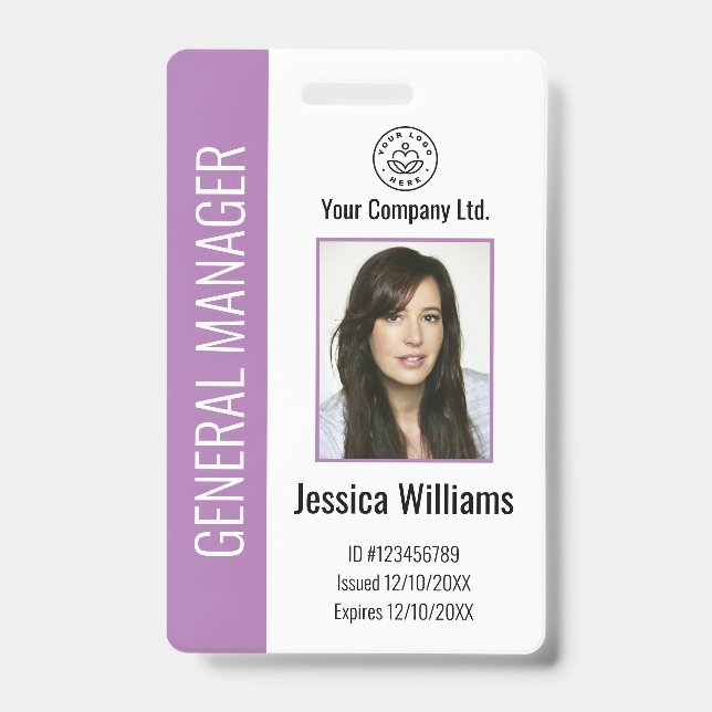 Badge Carte d'identité professionnelle violette personna (Avant)