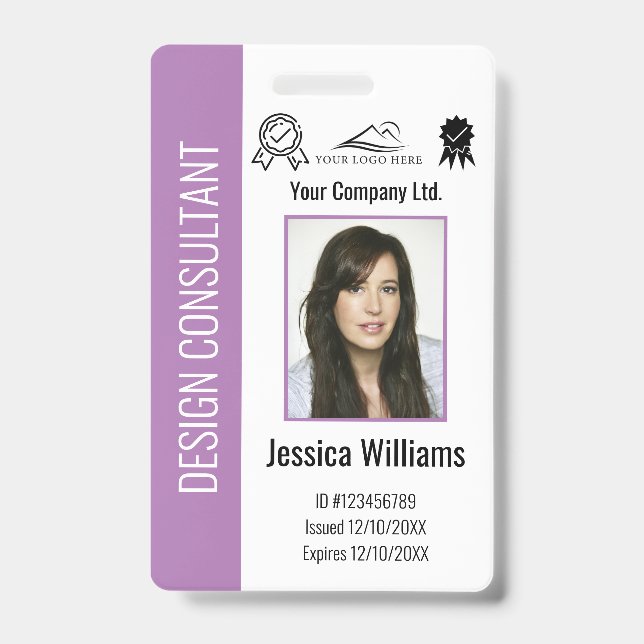 Badge Carte d'identité professionnelle violette personna (Avant)