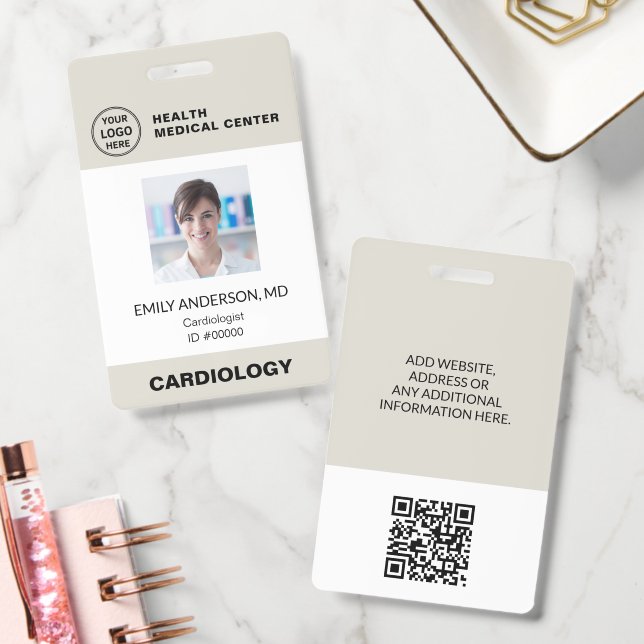 Badge Carte d'identité QR Code pour les employés de l'hô (Bureau)