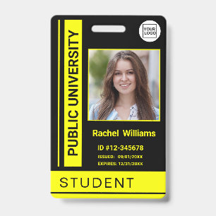 Badge Carte d'identité scolaire universitaire jaune phot