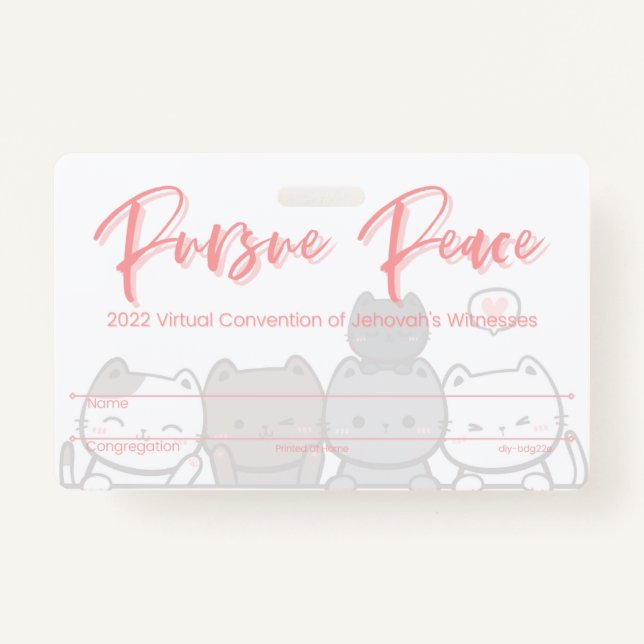 Badge Carte d'insigne JW Keepsaké Convention | Chat (Devant)