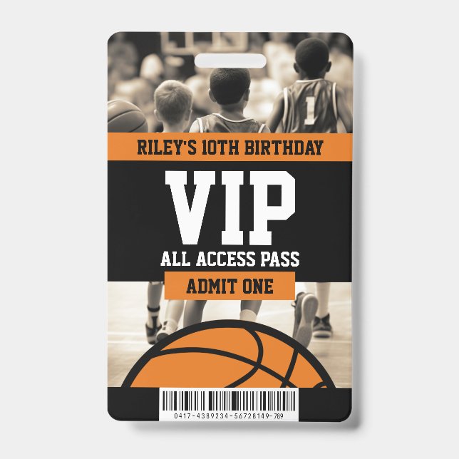Badge Carte d'invité pour une fête d'anniversaire VIP de (Avant)