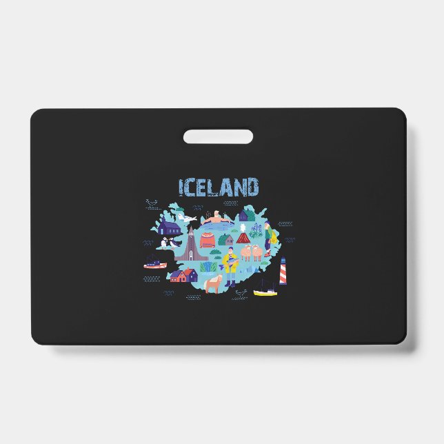 Badge carte d'Islande (Avant)