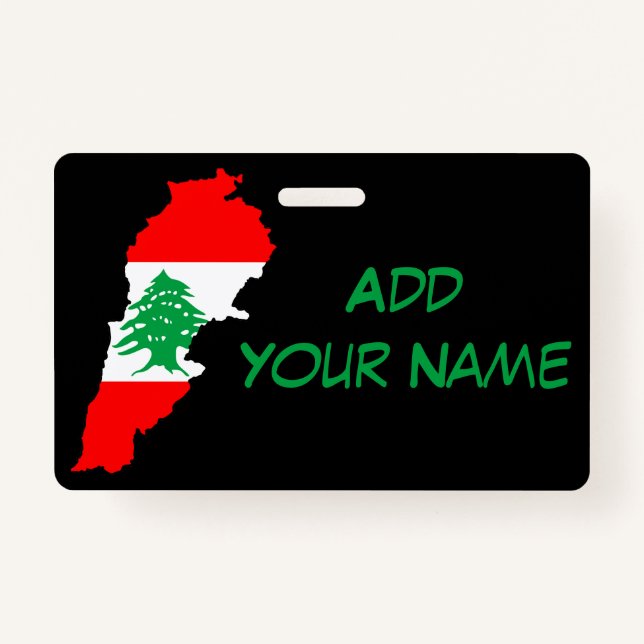 Badge Carte du Liban avec drapeau (Devant)