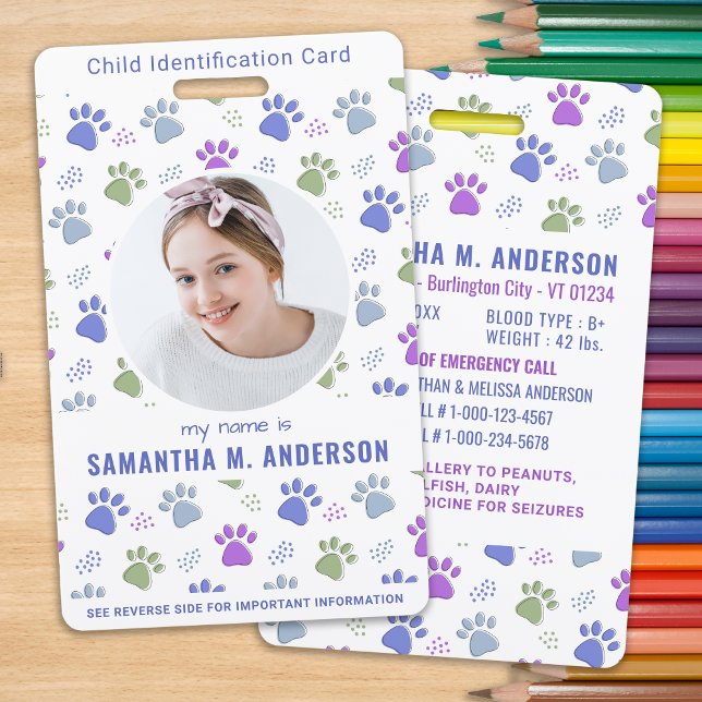 Badge Carte d'urgence d'identification de l'enfant Empre (Créateur téléchargé)