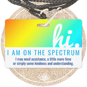 Badge carte médicale PVC sur le spectre de l'autisme