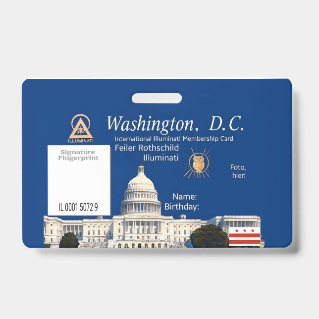 Badge Carte officielle de membre des Illuminati (Avant)