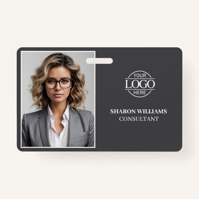 Badge Carte photo de l'employé de l'entreprise minimalis (Devant)