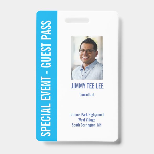 Badge Carte photo de sécurité des événements spéciaux (Avant)