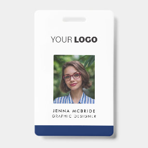 Badge Carte photo Employé Personnalisé, Logo, Code-Barre