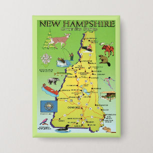 Badge Carte postale illustrée du New Hampshire