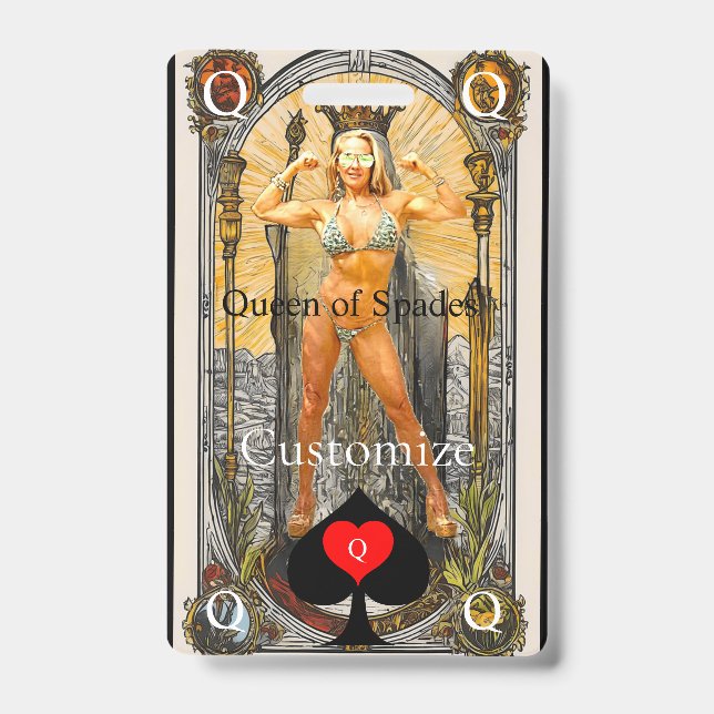 Badge Carte Tarot Reine de Pique Thunder_Cove (Avant)