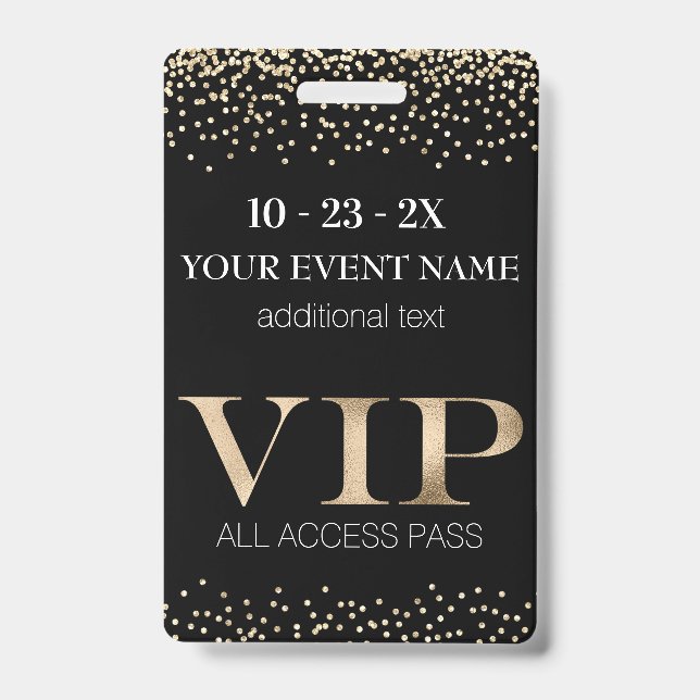 Badge Carte VIP Black and Gold Event (Avant)