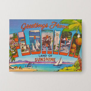 Badge Cartes de vœux colorées vintage Floride 