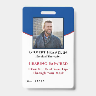 Badge Cartes d'identification de handicap avec photo d'e