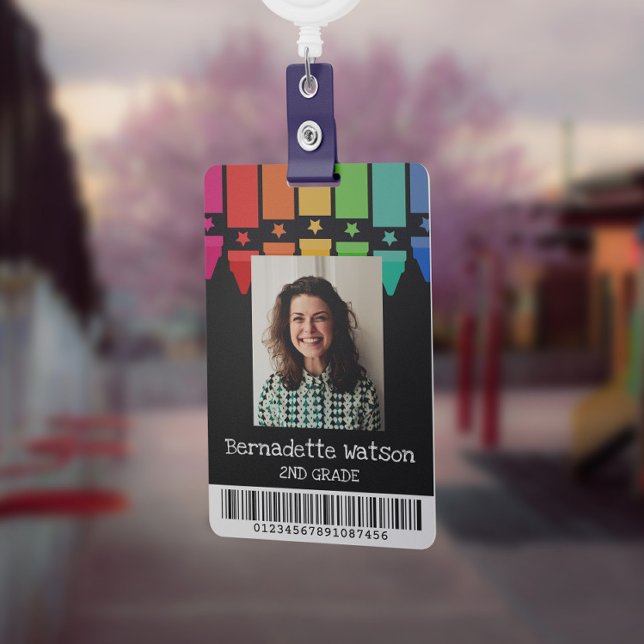 Badge Cartes d'identité d'enseignant avec code-barres cr (Créateur téléchargé)