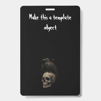 Badge Carton d'invitation Halloween vintage corbeau goth
