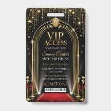 Carton d'invitation VIP Tapis Rouge Hollywood Or A