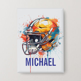 Badge Casque de football de motivation inspirante nom