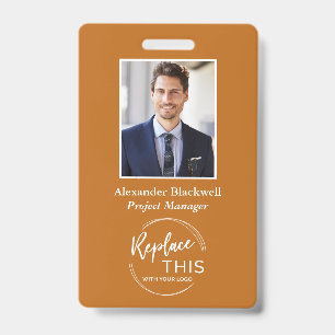 Badge Casque Personnalisé Logo Entreprise Orange