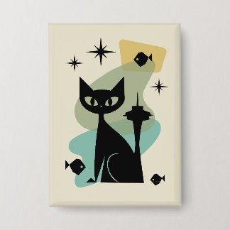 Badge Cat de Seattle moderne du milieu du siècle