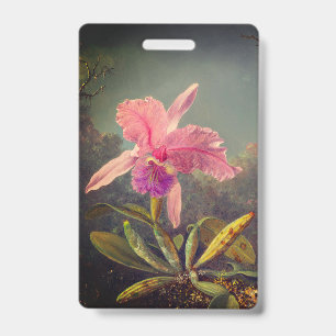 Badge Cattleya Orchidée et Trois Colibris Heade