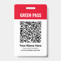 Certificat de vaccination Green Pass PVC Rouge