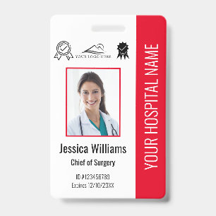 Badge Certification de photo d'employé d'hôpital Carte d