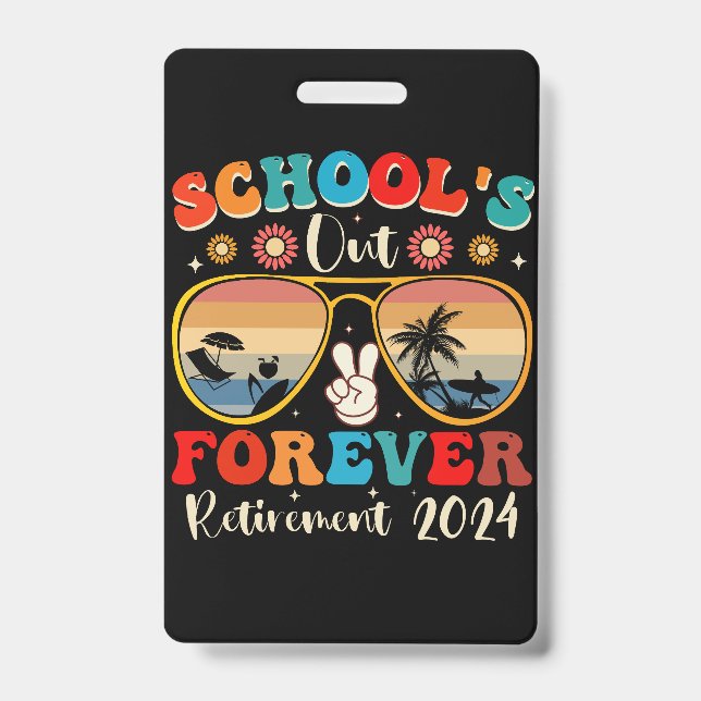 Badge C'est la fin de l'école pour toujours Enseignant r (Avant)
