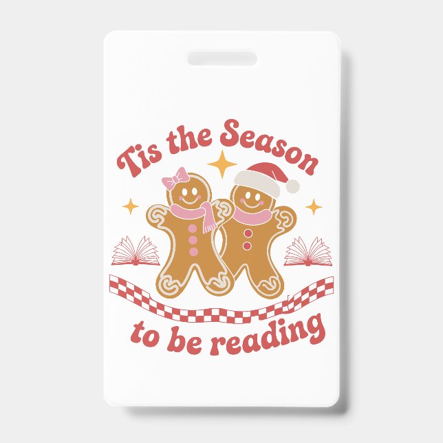 Badge C'est la saison pour lire l'école de Noël  (Avant)