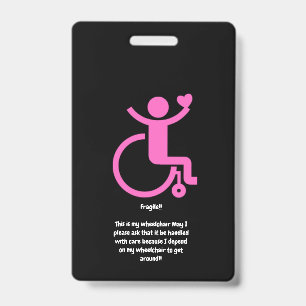 Badge C'est mon étiquette de fauteuil roulant