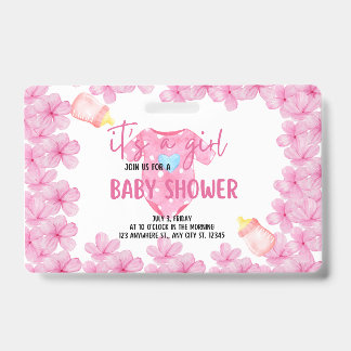 Badge c'est une baby shower pour une fille