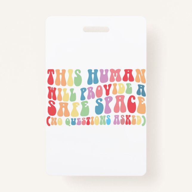 Badge Cet Homme Fournira Un Espace Sécurisé Gay LGBTQ (Devant)