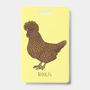 Badge Chamois polish chicken cartoon illustration 