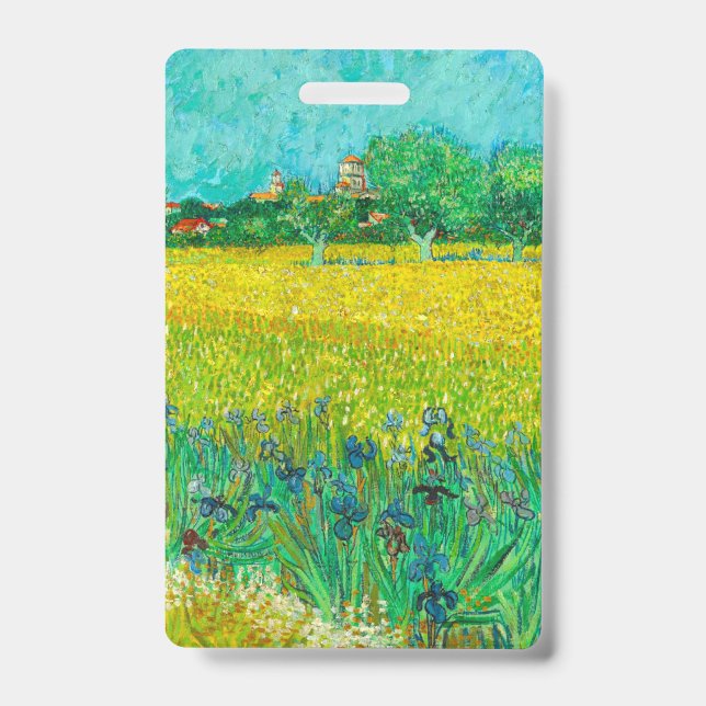 Badge Champ de Van Gogh avec Iris près d'Arles (Avant)